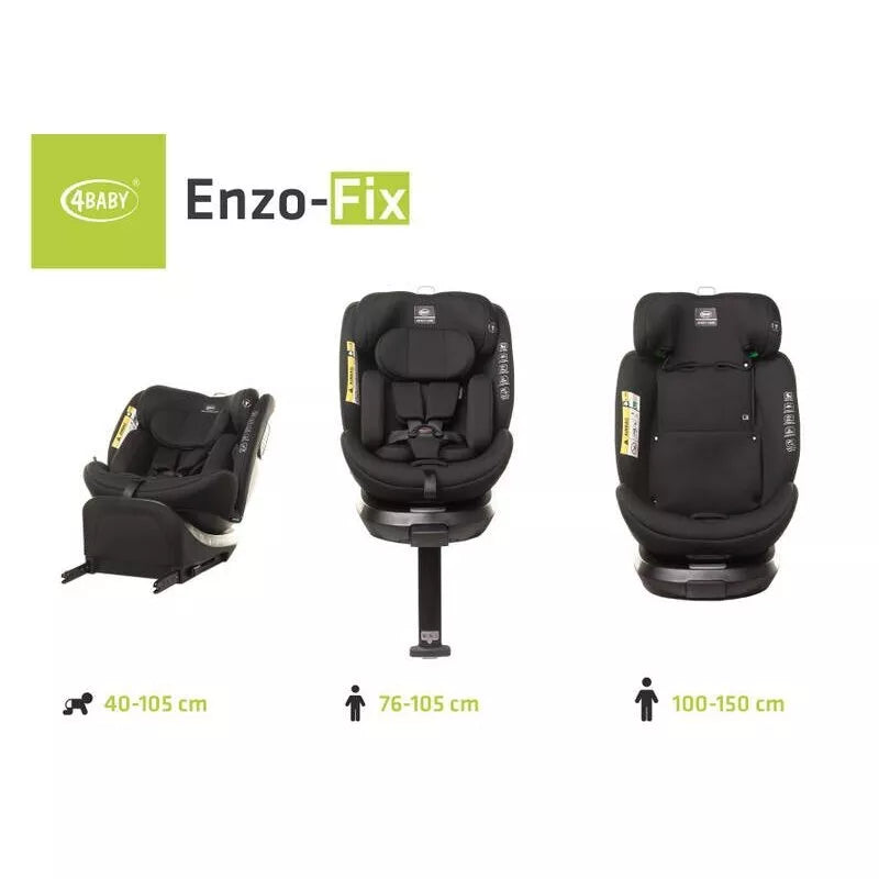 Autokėdutė 4baby ENZO FIX 360°(40-150 cm) Black