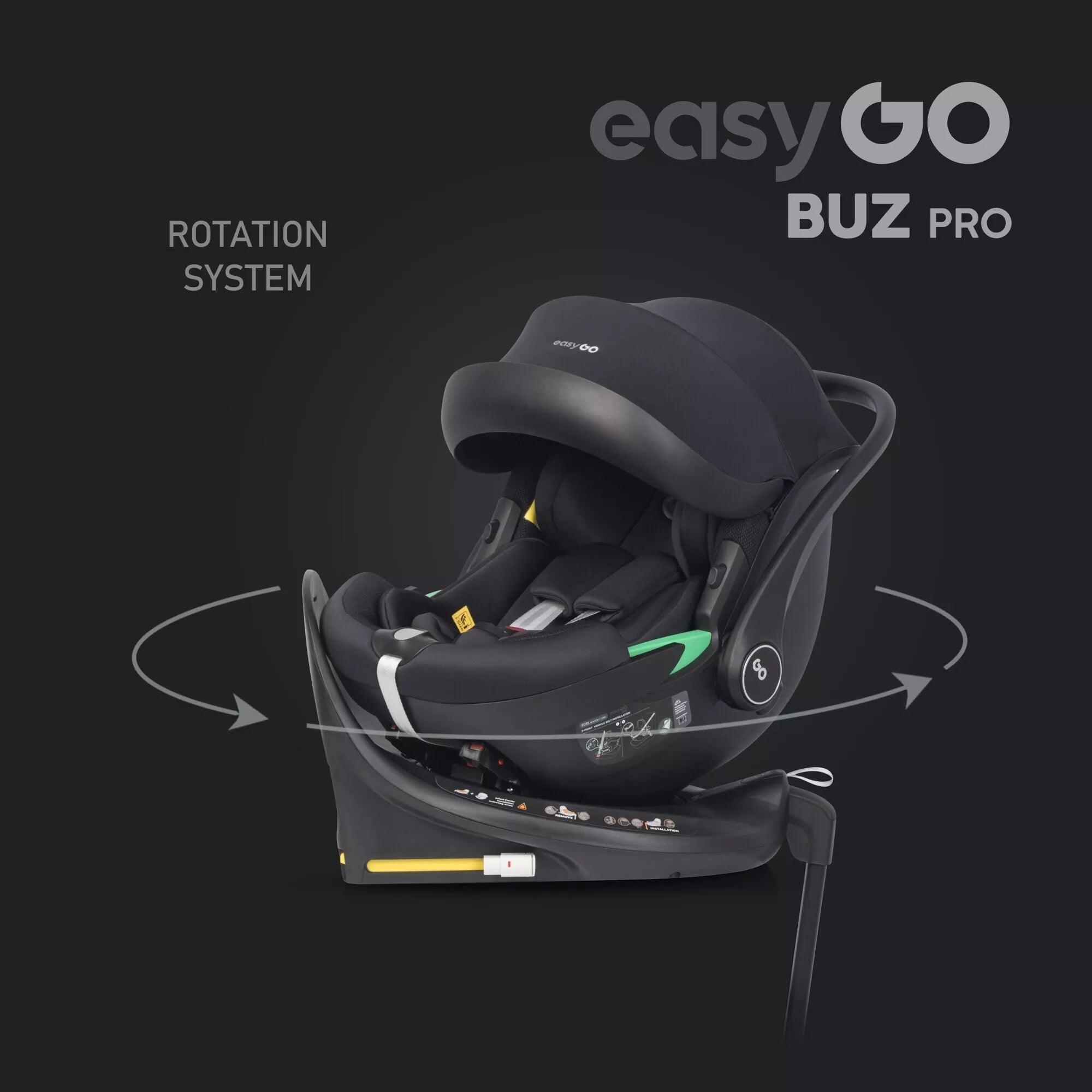 Autokėdutė EASYGO BUZ PRO su pasukama Bazę ISOFIX  40-87 cm