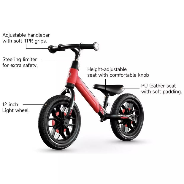 Balansinis dviratukas šviečiančiais ratais Q Play SPARK Red