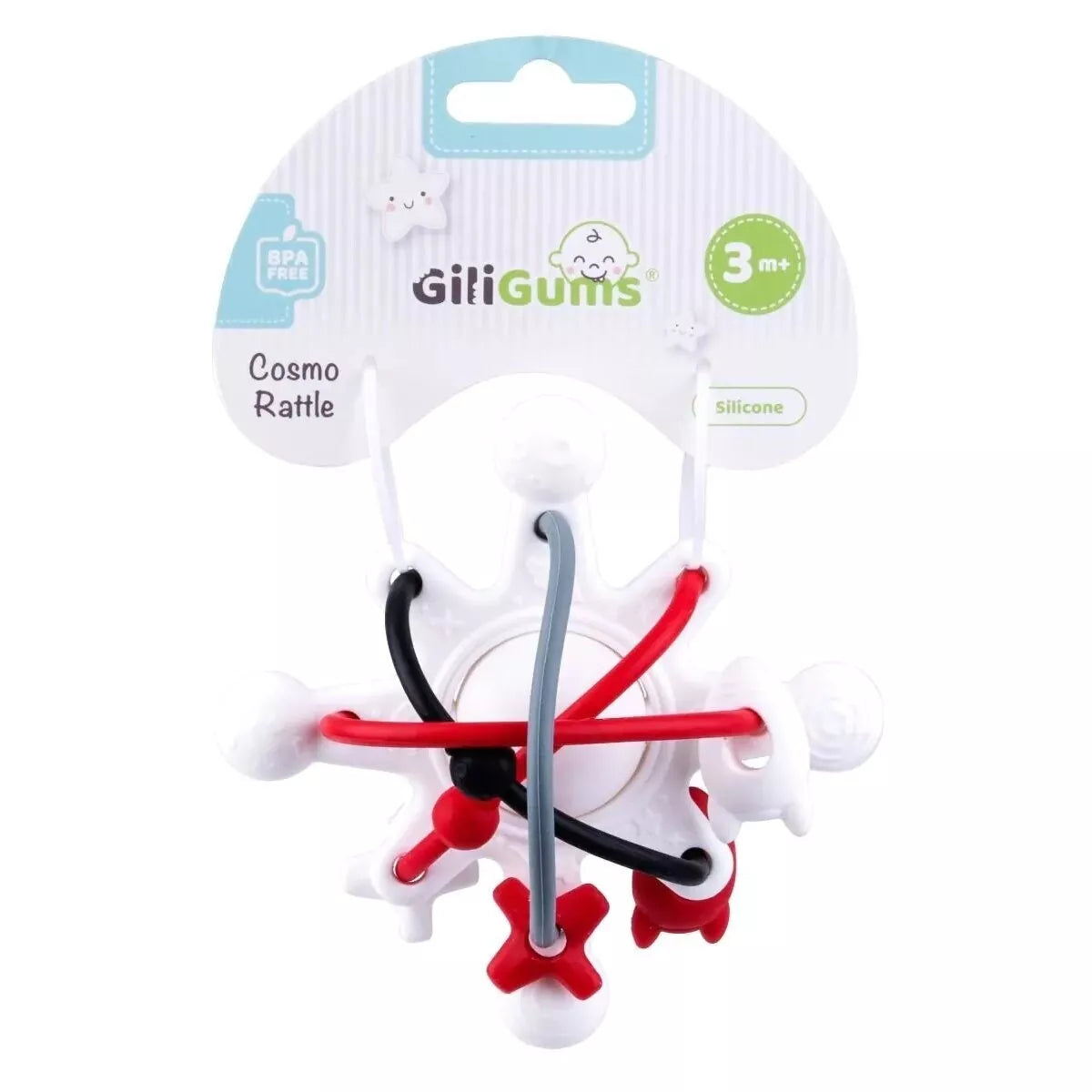 Barškutis-kramtukas silikoninis GiliGums COSMO