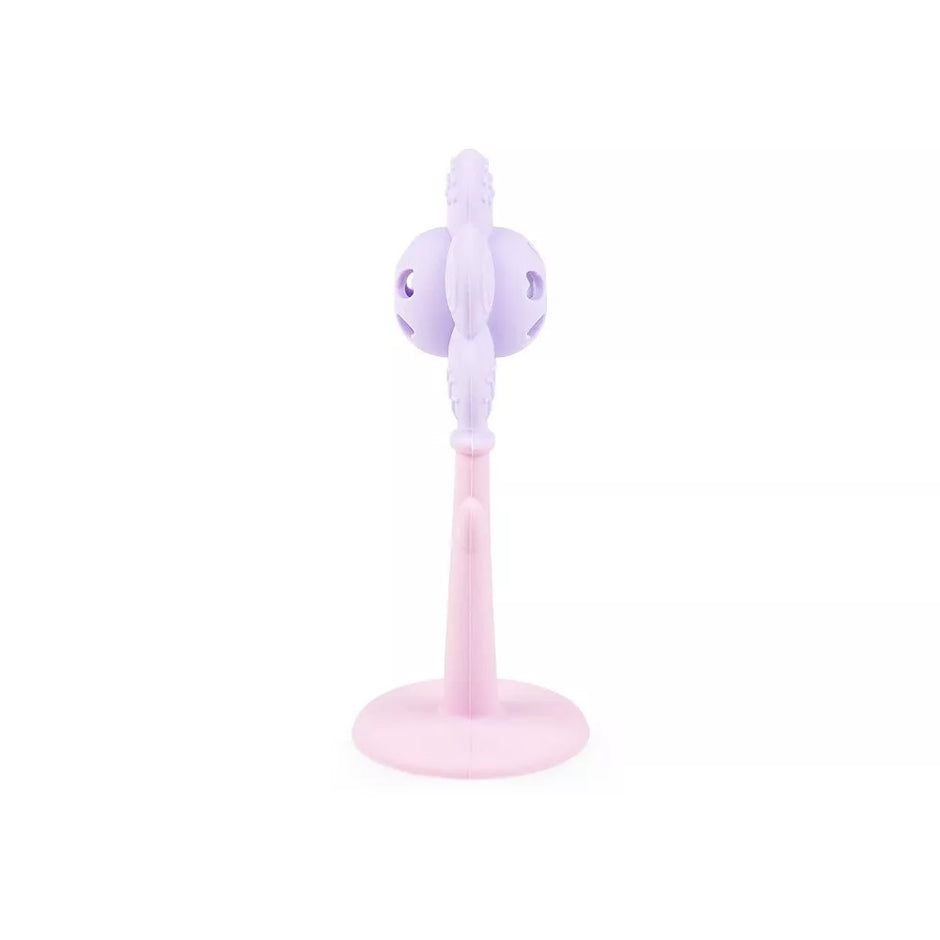 Barškutis-Kramtukas silikoninis GiliGums FLOWER MERRY Pink