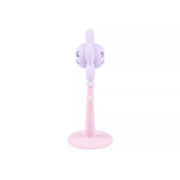 Barškutis-Kramtukas silikoninis GiliGums FLOWER MERRY Pink