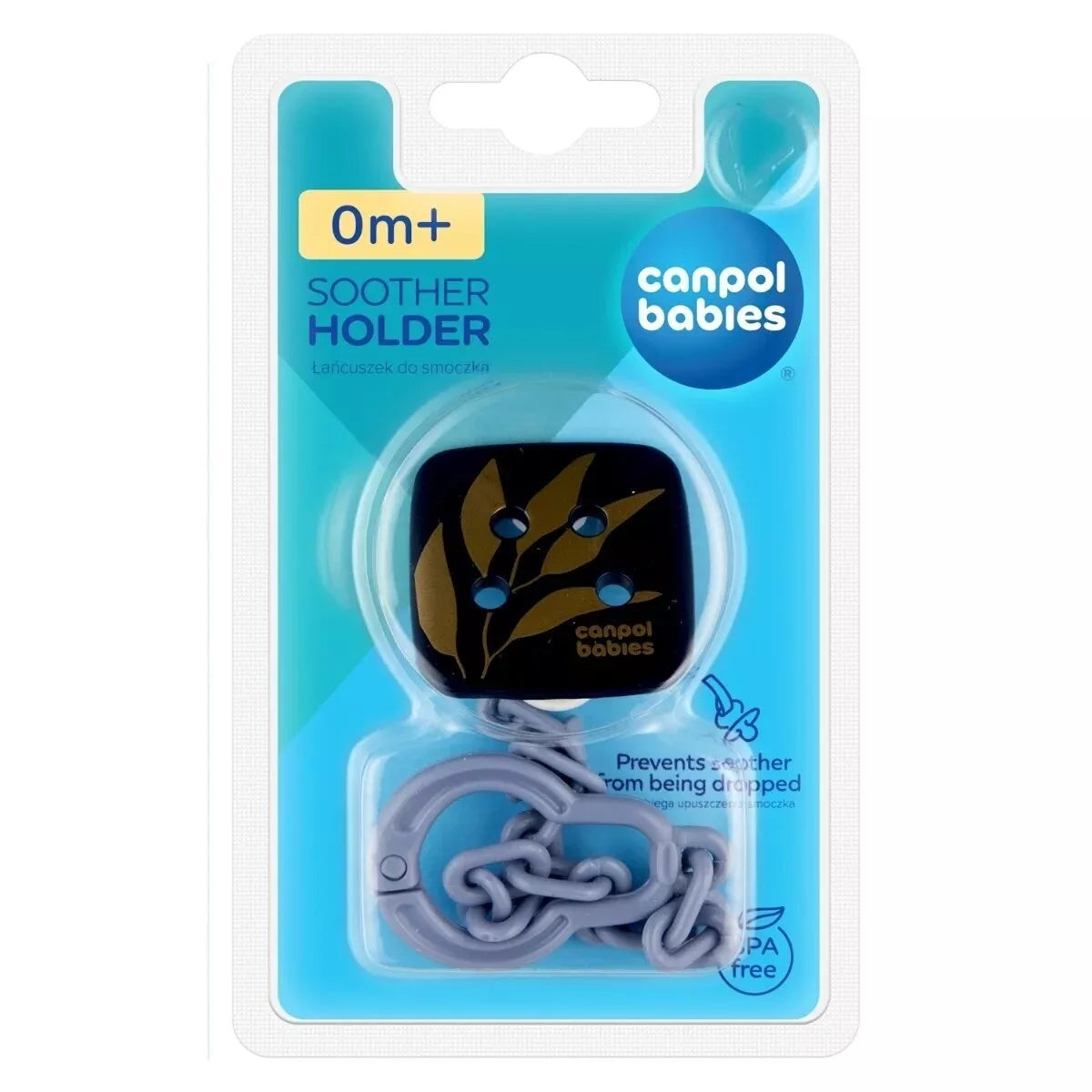 Čiulptuko laikiklis-grandinėlė Canpol GOLD Blue