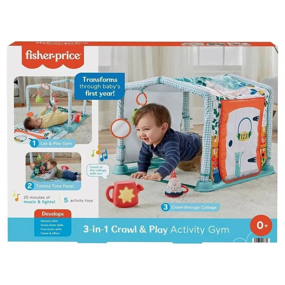 Daugiafunkcinis edukacinis kilimėlis Fisher-Price 3in1 CRAWL & PLAY