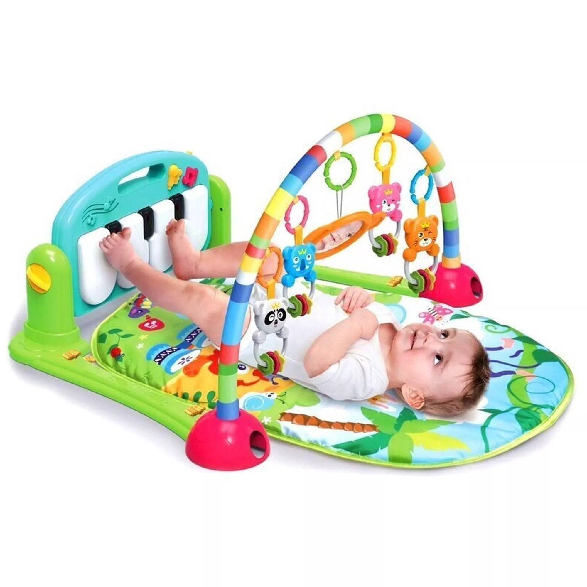 Daugiafunkcinis lavinamasis kilimėlis PIANO FITNESS RACK Green