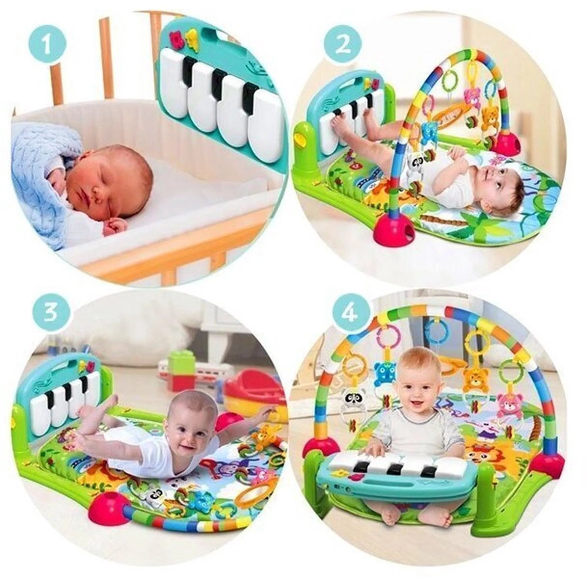 Daugiafunkcinis lavinamasis kilimėlis PIANO FITNESS RACK Green