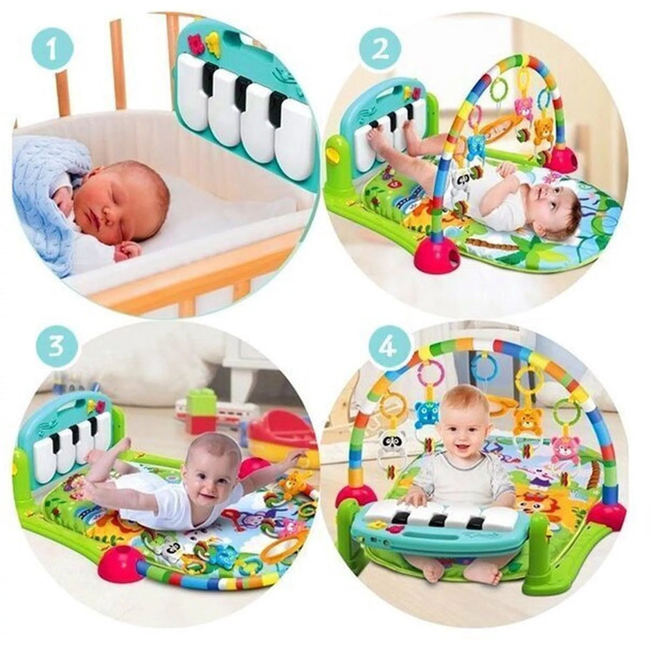 Daugiafunkcinis lavinamasis kilimėlis PIANO FITNESS RACK Green