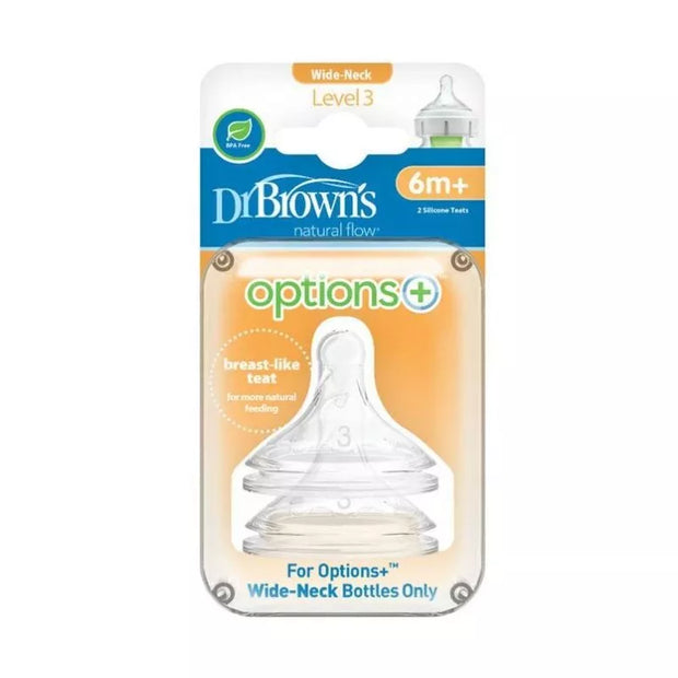 Dr Brown's žindukas silikoninis 3 OPTIONS+, 6m+,2vnt