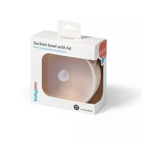Dubenėlis silikoninis su siurbtuku ir dangteliu BabyOno 1662/03