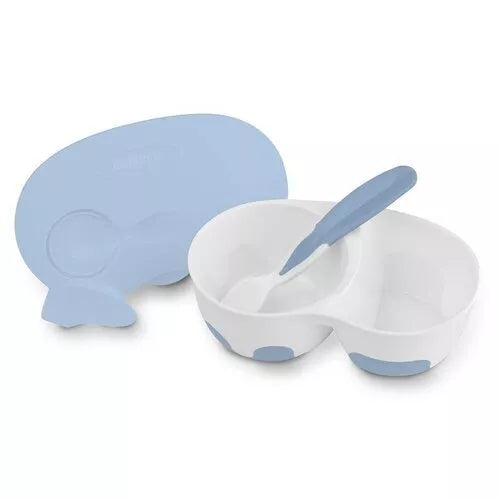 Dviejų skyrių lėkštė su šaukštu BabyOno 1067/01