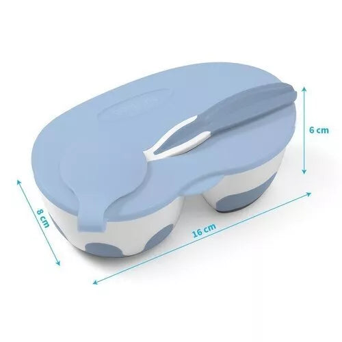 Dviejų skyrių lėkštė su šaukštu BabyOno 1067/01