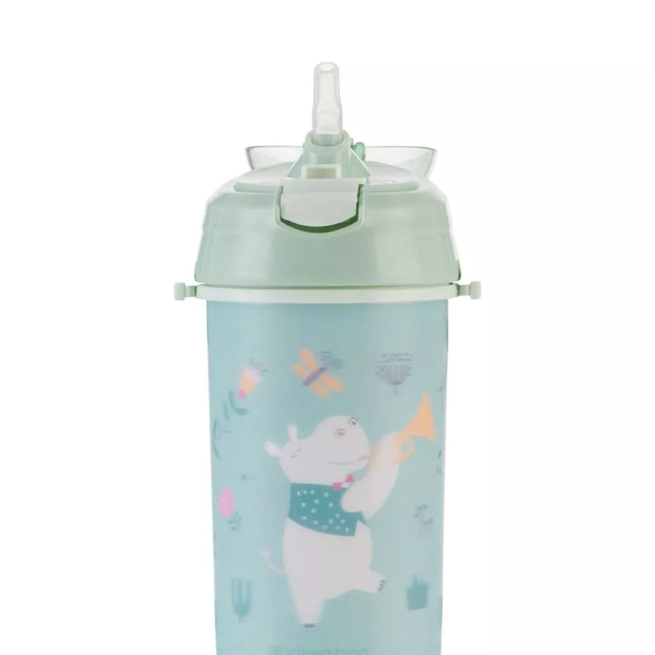 Gertuvė neišsiliejanti su silikoniniu šiaudeli ir dirželiu MUSIC FEST Mint