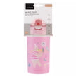 Gertuvė neišsiliejanti su silikoniniu šiaudeli ir dirželiu MUSIC FEST Pink