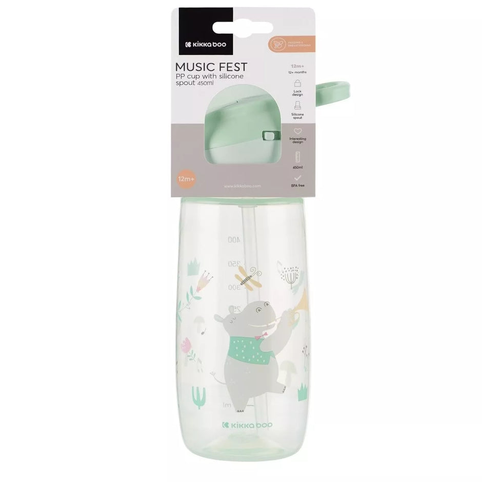 Gertuvė su silikoniniu snapeliu MUSIC FEST Mint