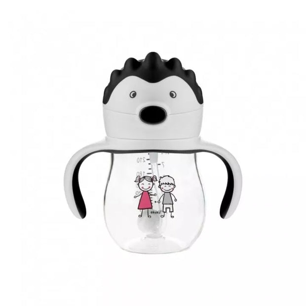 Gertuvė neišsipilanti su šiaudeliu, svareliu ir rankenėlėmis Akuku A0034