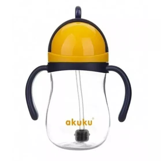 Gertuvė neišsipilanti su šiaudeliu, svareliu ir rankenėlėmis Akuku A0165