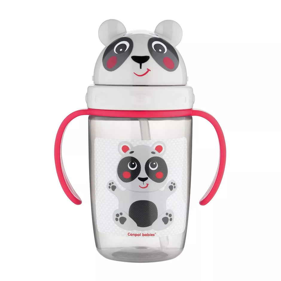 Gertuvė su silikoniniu šiaudeliu Canpol HELLO LITTLE 56/500