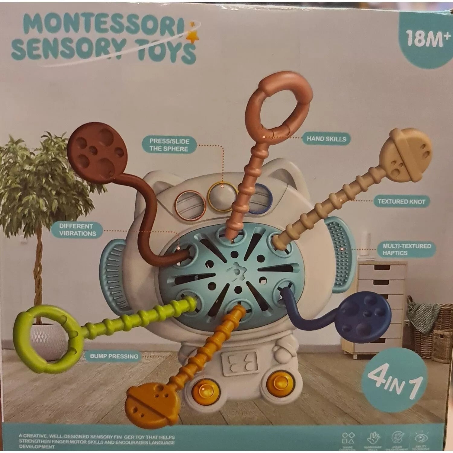 Interaktyvus žaislas - kramtukas MONTESSORI SENSORY TOYS