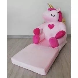 Ištiesiamas vaikiškas fotelis  VIENARAGIS Pink