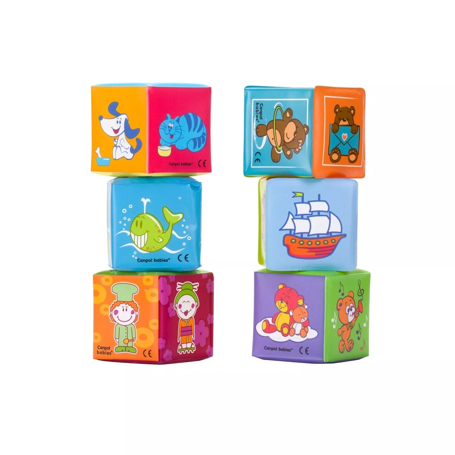 Kaladėlės Canpol  Soft Educational Cubes 2/817, 6 vnt.