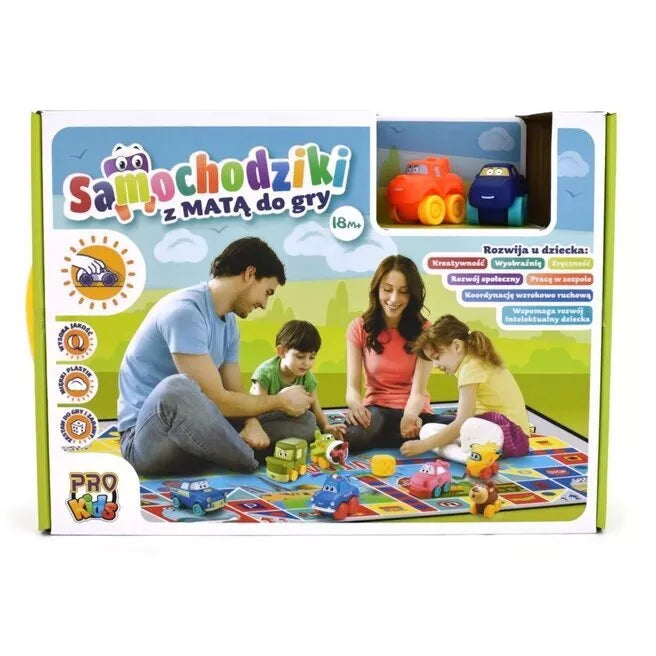 Kilimėlis Lenktynių trasa + automobiliai--Gyvūnai Pro Kids JZD-074