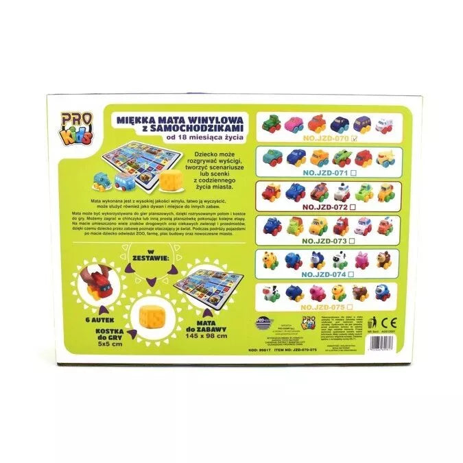 Kilimėlis Lenktynių trasa  + automobiliai-Gyvūnai  Pro Kids JZD-075