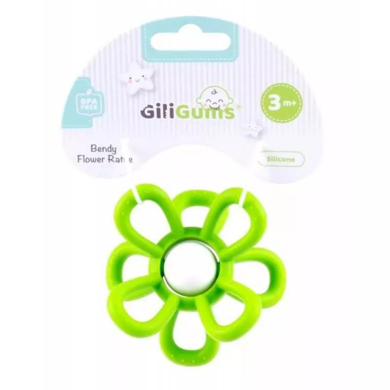 Kramtukas silikoninis GiliGums FLOWER Green