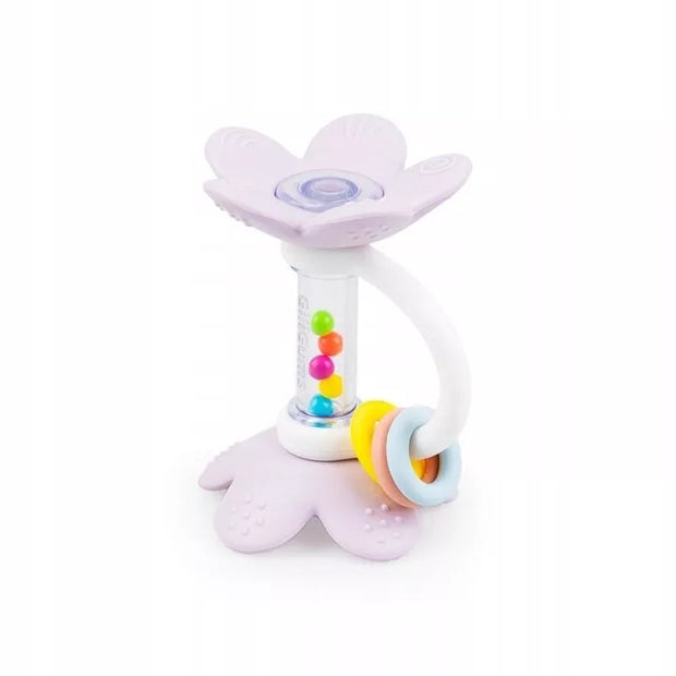 Kramtukas silikoninis su barįkučiu GiliGums FLOWERS  Lila