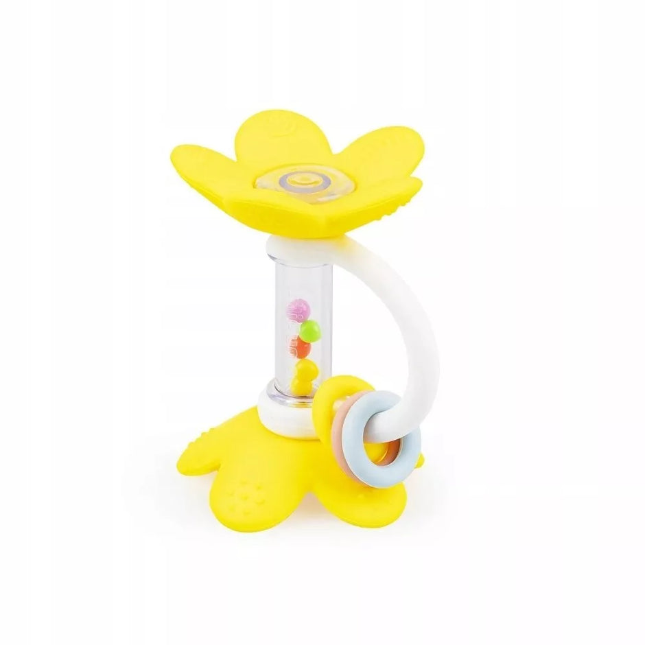 Kramtukas silikoninis su barįkučiu GiliGums FLOWERS  Yellow