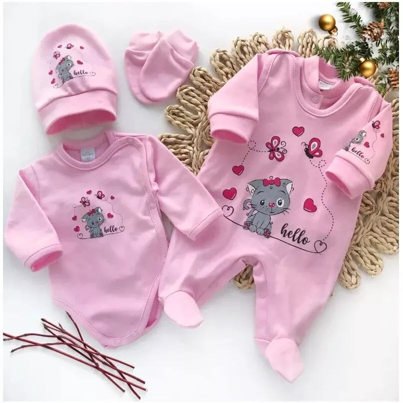 Kūdikio kraitelis - komplektukas Gamex  HELLO 5 dalių, 56 Pink