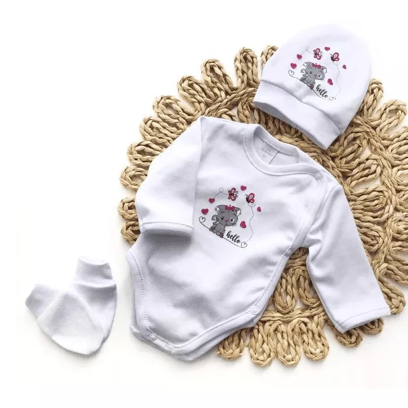 Kūdikio kraitelis - komplektukas Gamex  HELLO 5 dalių, 56 White