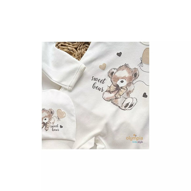Kūdikio kraitelis - komplektukas Gamex  SWEET BEAR 5 dalių, 62 Ecru