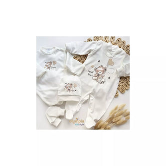 Kūdikio kraitelis - komplektukas Gamex  SWEET BEAR 5 dalių, 62 Ecru