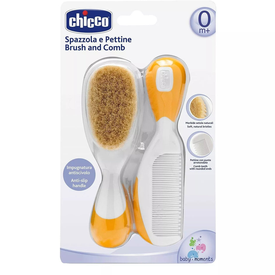 Kūdikių šukos ir šepetys Chicco Orange