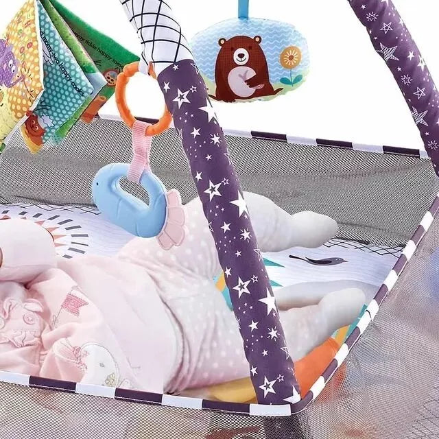 Lavinamasis edukacinis kilimėlis su kamuoliukais Blue Animals