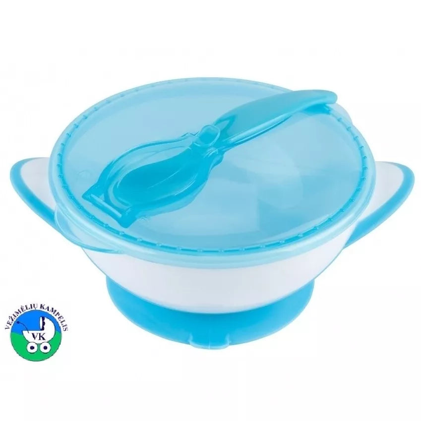 Lėkštė limpančiu dugnu + šaukštelis BabyOno 1063/01