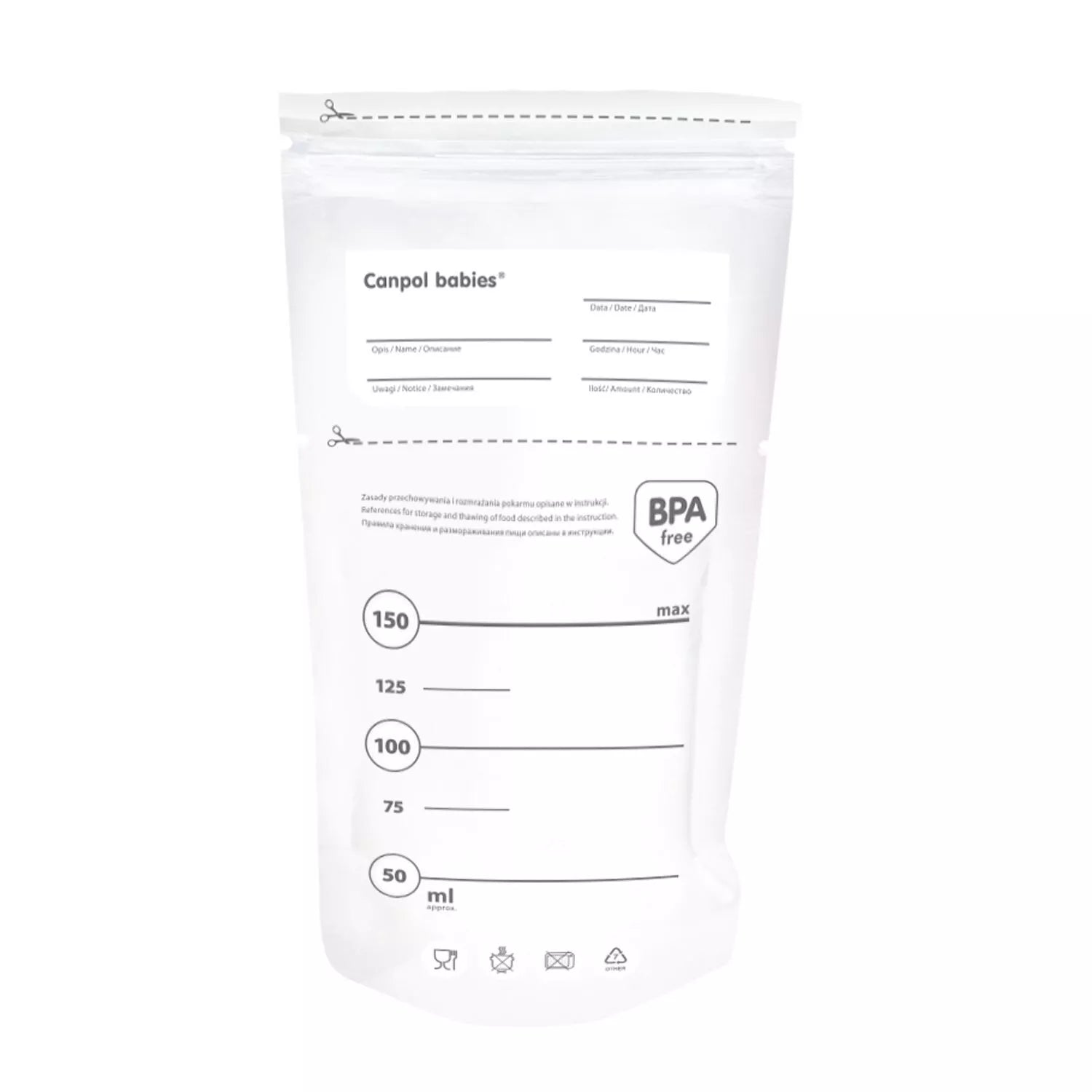 Maišeliai pieno laikymui 150ml 25 vnt.Canpol 70/001