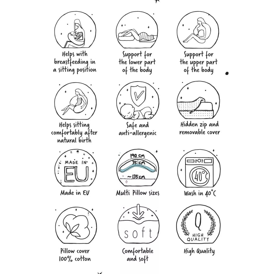 Maitinimo pagalvė CebaBaby CEBUSZKA PHYSIO MULTI EXOTIC