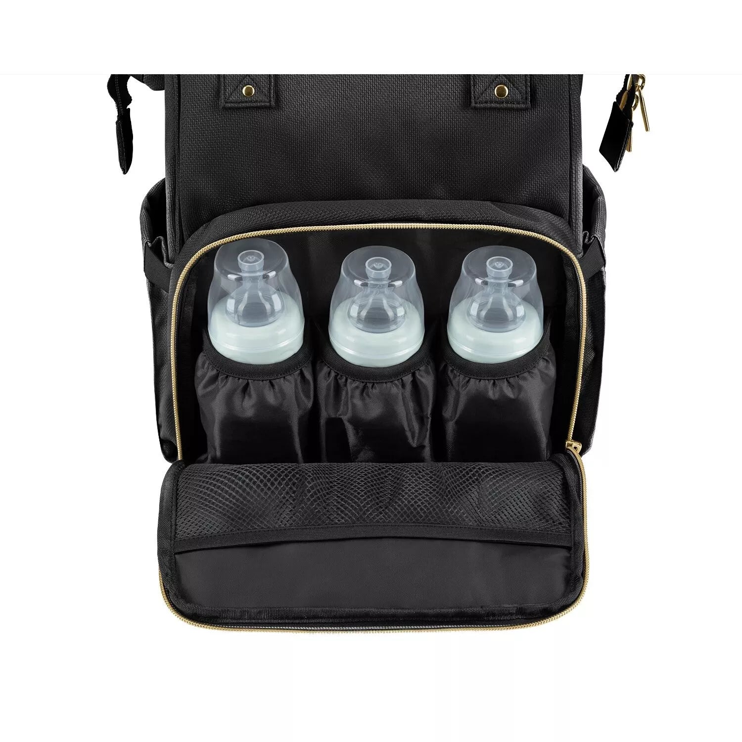 Mamos tašė -kuprinė SIENA, Black&Gold