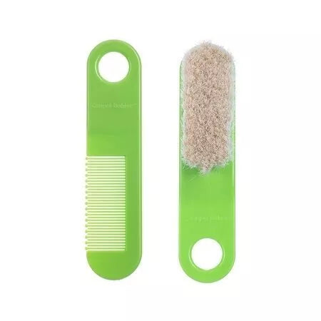 Minkštas plaukų šepetys ir šukos Canpol 2/424 Green