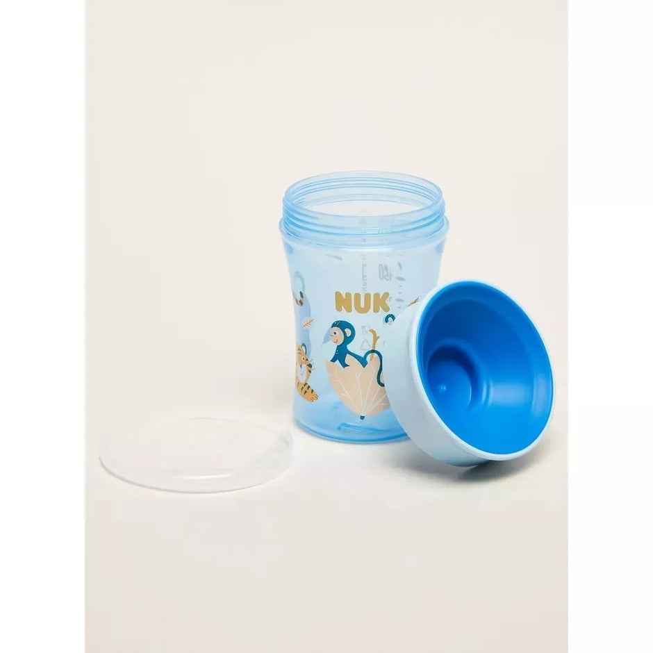 Mokomasis neišsiliejantis puodelis 360° NUK Blue