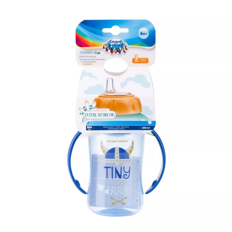 Mokomasis puodelis su silikoniniu snapeliu Canpol FUTURE DAYDREAMS 56/514 Blue