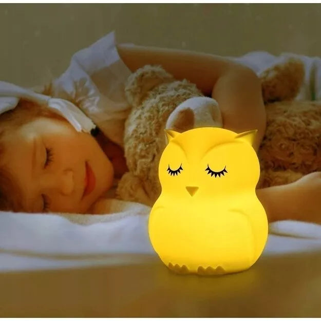 Naktinė silikoninė lempa OWL