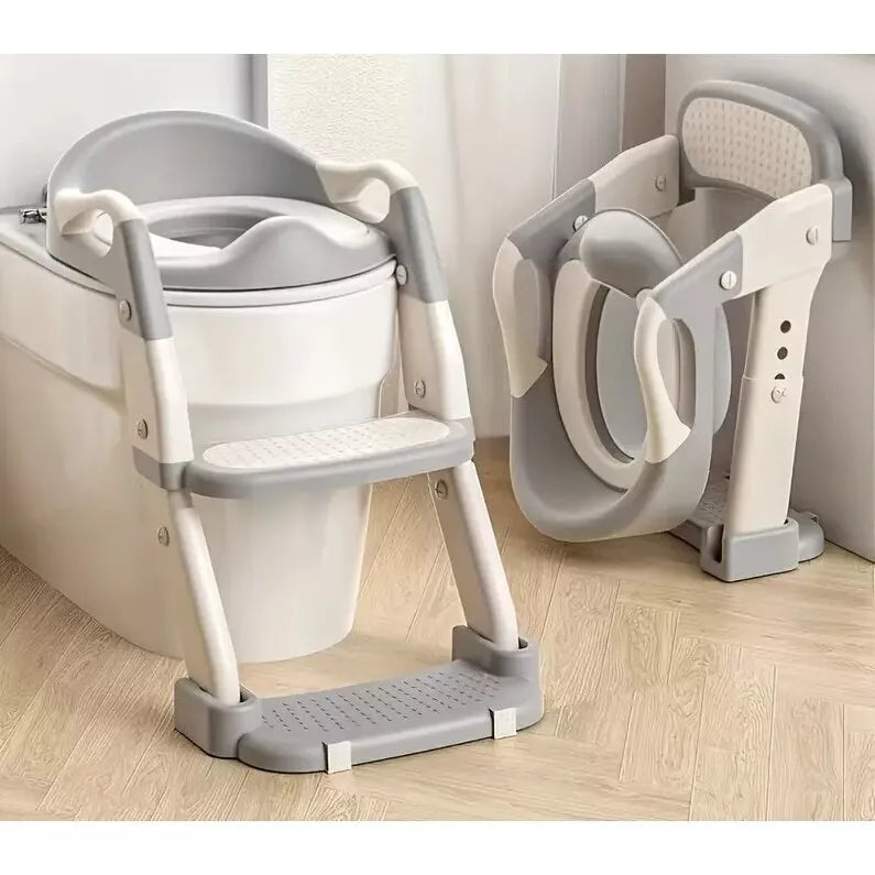 Naktipuodis ir tualeto sėdynė su laipteliu 3 in1 Grey