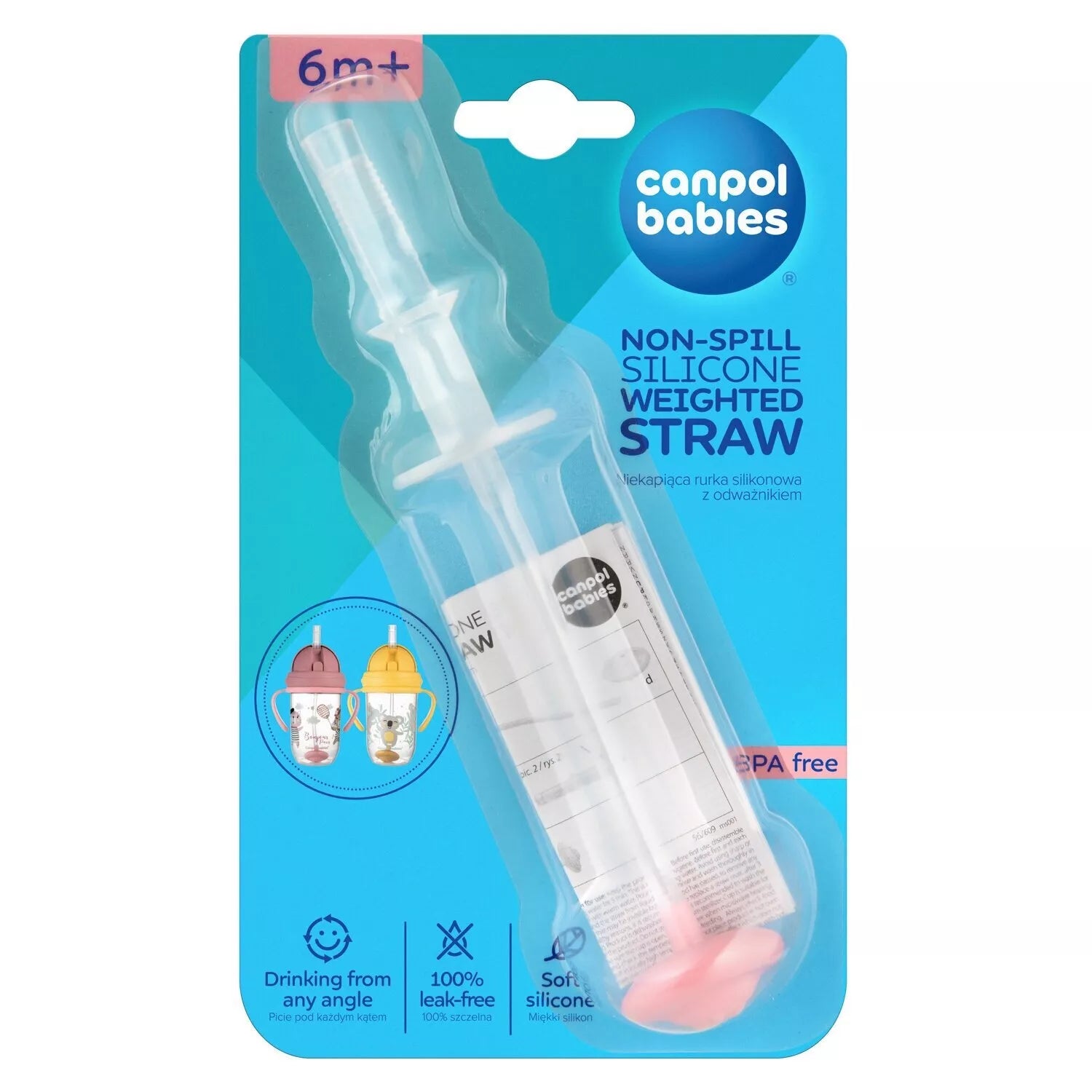 Nelašantis silikoninis šiaudelis su svareliu Canpol 56/609