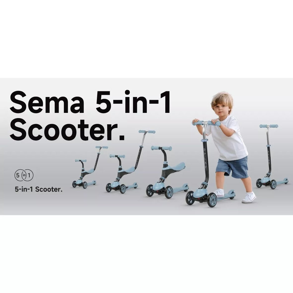 Paspirtukas su sėdyne QPlay SEMA 5in1 Blue