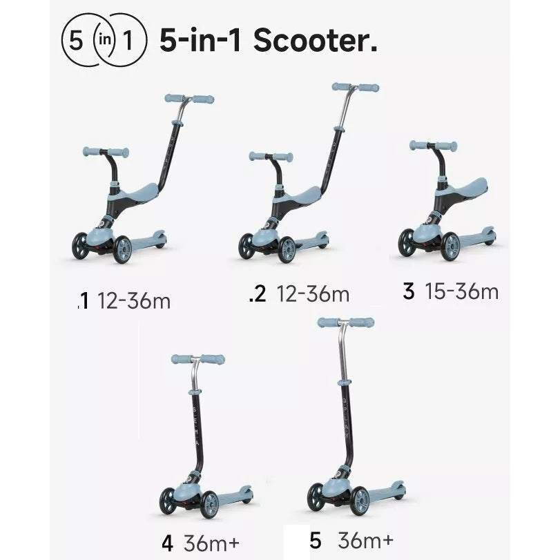 Paspirtukas su sėdyne QPlay SEMA 5in1 Blue