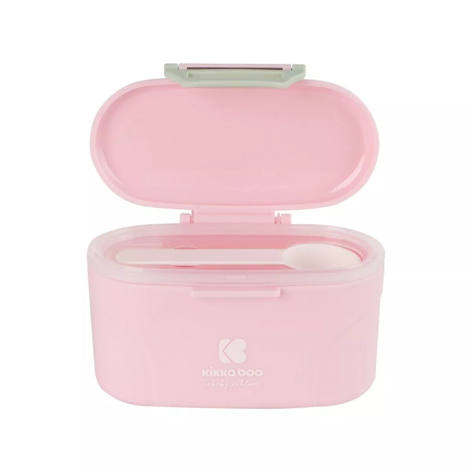 Pieno miltelių indas su dozavimo šaukšteliu, 130g, Pink