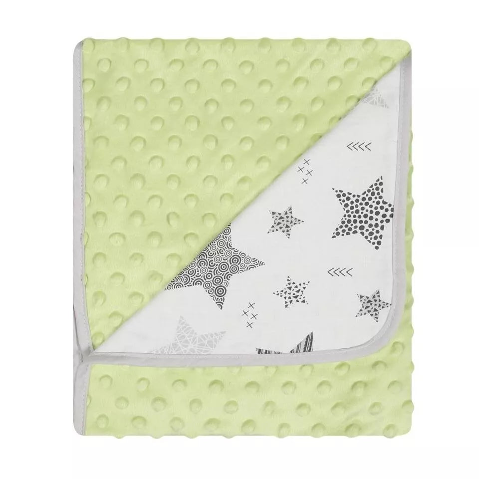 Pledas dvipusis DuetBaby MINKY+COTTON 80x90 cm Green
