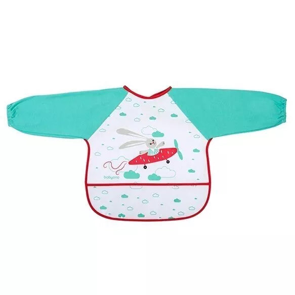 Prijuostė su rankovėmis ir su kišene BabyOno 837 Green